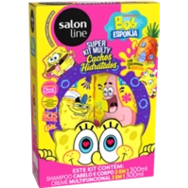 SL33318 - SOS KIT SHAMPOO+CREME KIDS MULTY BOB ESPONJA 300ML