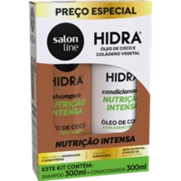 SL95407 - HIDRA KIT SHAMPOO+CONDICIONADOR OLEO DE COCO E COLAGENO 300ML