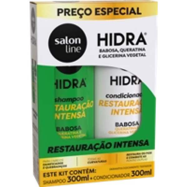 SL95430 - HIDRA KIT SHAMPOO+CONDICIONADOR BABOSA, QUERATINA E GLICERINA 300ML