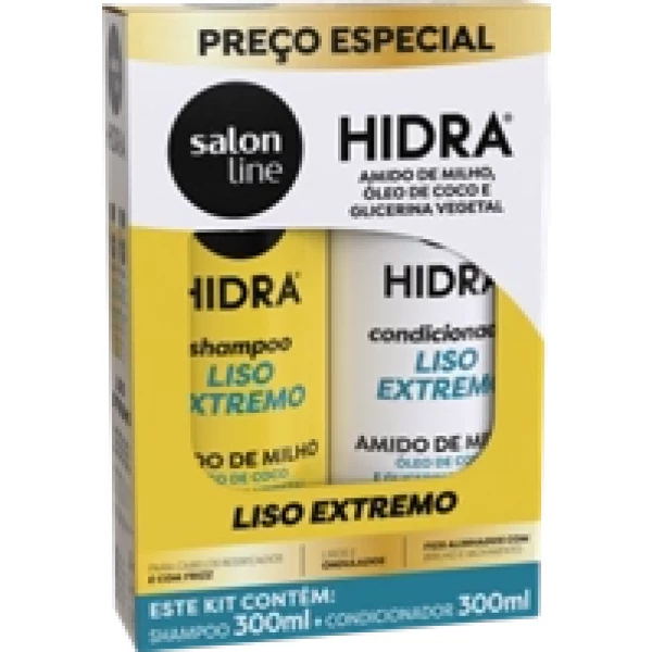 SL95687 - HIDRA KIT SHAMPOO+CONDICIONADOR AMIDO DE MILHO, COCO E GLICERINA 300ML