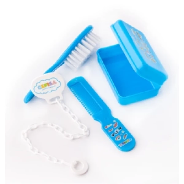 CF33011-AZ - KIT BANHO COM PENT. ESC. SAB. E MASS. CART. C/4UN CEFISA AZUL