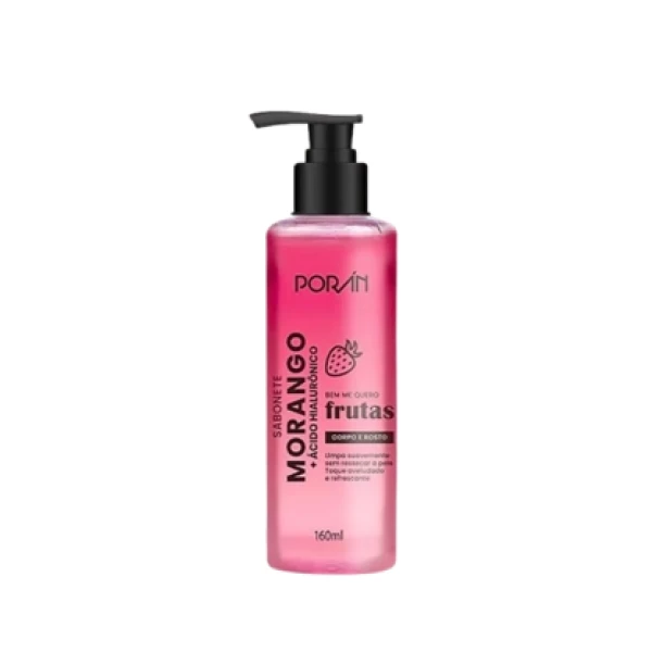PR241- SABONETE MORANGO CORPO E ROSTO 160ML PORAN