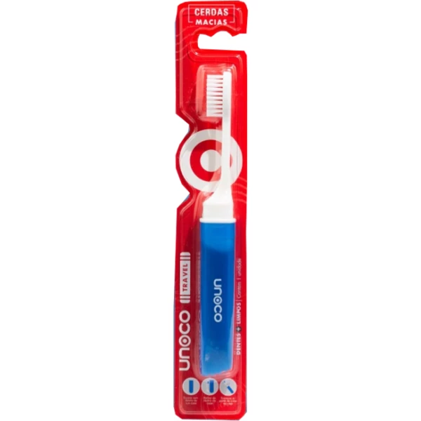 U1017  - ESCOVA DENTAL, MANUAL, ADULTA, CERDAS MACIAS - TRAVEL - UNOCO