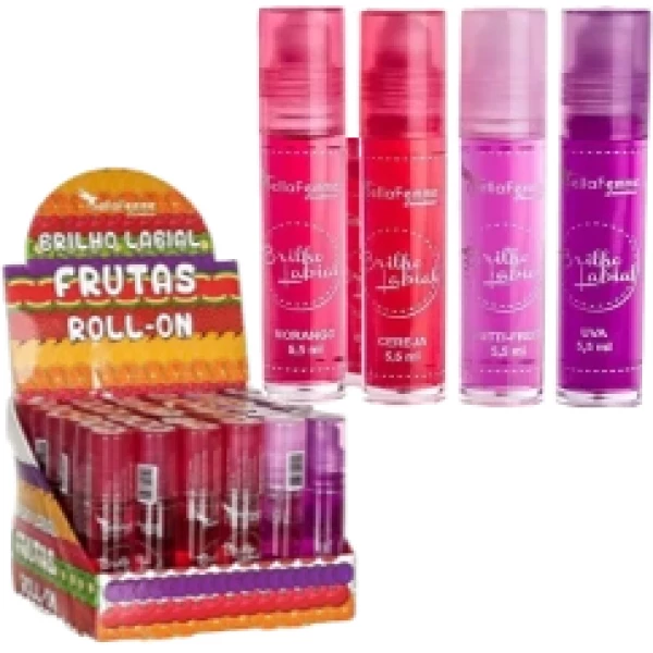 BF10013 - BRILHO LABIAL ROLLON FRUTAS BELLA FEMME