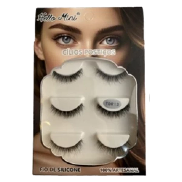 CL1303-2  - CILIOS POSTICOS 3D COM 3 PARES HELLO MINI