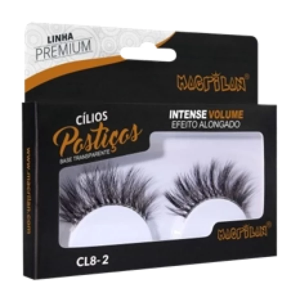CL8-2  CILIOS POSTICOS INTENSE VOLUME EFEITO ALONGADO BASE TRANSPARENTE  LINHA PREMIUM