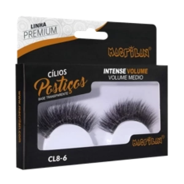 CL8-6 CILIOS POSTICOS INTENSE VOLUME M&Eacute;DIO BASE TRANSPARENTE  LINHA PREMIUM