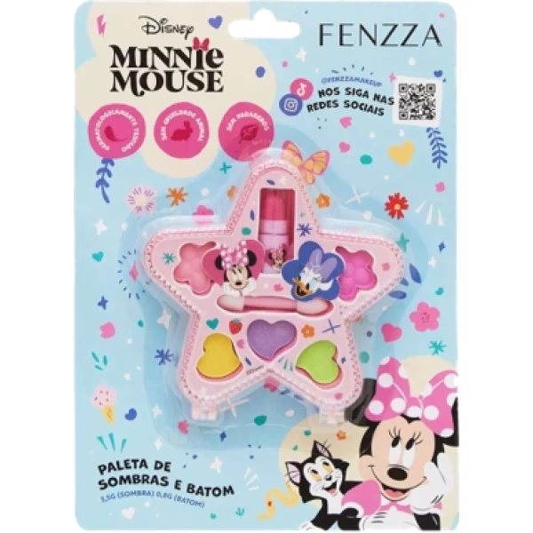 DIS001 -  PALETA DE SOMBRAS E BATOM MINNIE TEEN FENZZA