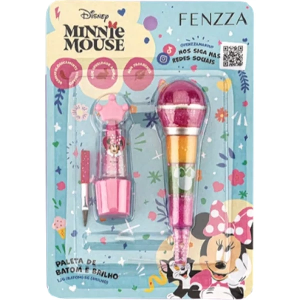 DIS008 -  PALETA DE GLOSS E BATOM MINNI DISNEY FENZZA