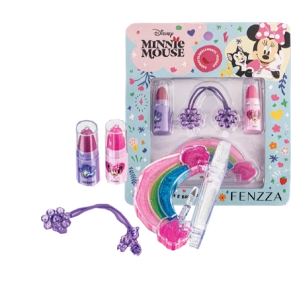 DIS045 - PALETA DE BRILHO GLOSS E BATOM MINNIE DISNEY FENZZA