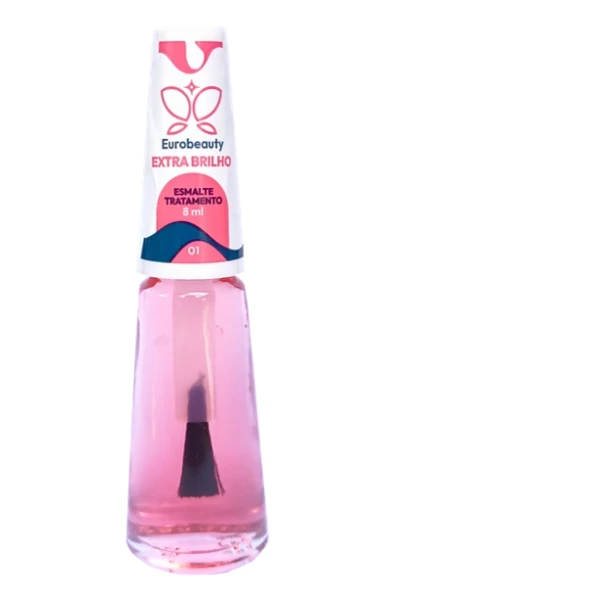 ESMALTE EUROBEAUTY TRATAMENTO EXTRA BRILHO COR 01