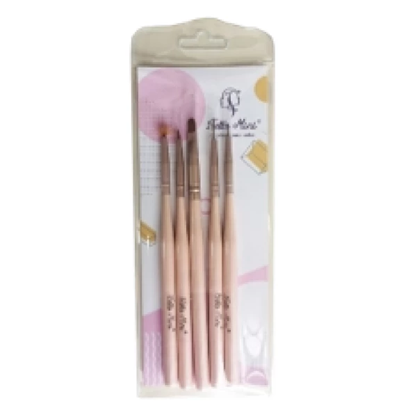 KIT349-2  KIT PINCEL PARA UNHA COM 6 PECAS