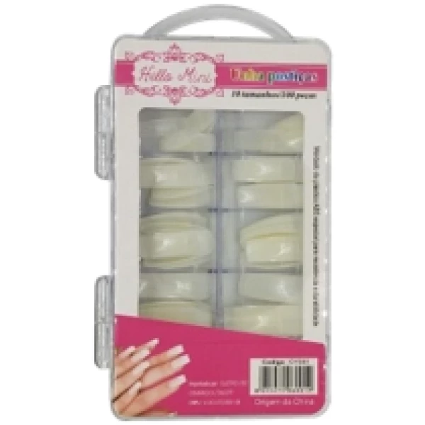 OY001-2 UNHAS POSTICAS TIPS QUADRADA OVAL C/ 100PCS