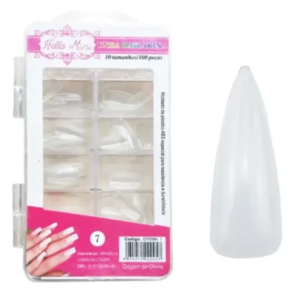 OY001-7  UNHA POSTICAS STILETTO C/ 100PCS