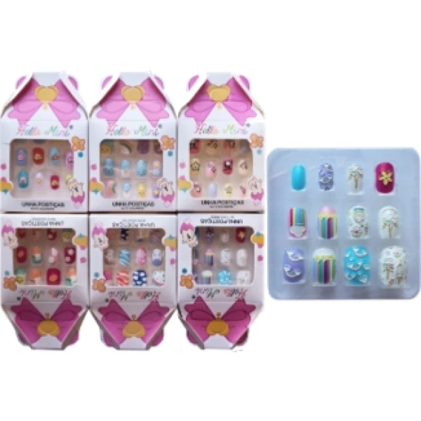 OY1050 -  UNHA POSTICAS 3D AUTOCOLANTE KIDS HELLO MINI