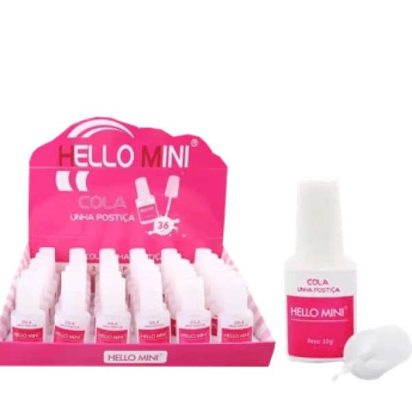 OY370 - COLA PRA UNHAS POSTICAS COM PINCEL HELLO MINI