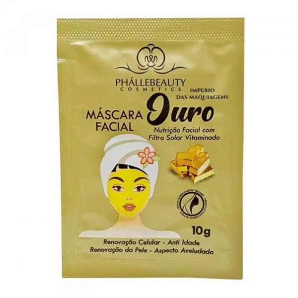 PH016 - MASCARA FACIAL OURO SACHE 10G  PHALLEBEAUTY
