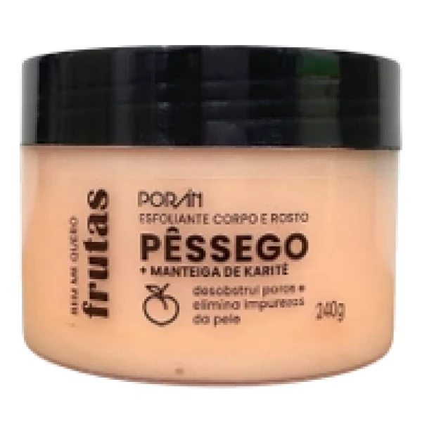 PR230 - ESFOLIANTE PESSEGO E KARITE CORPO E ROSTO 240G PORAN
