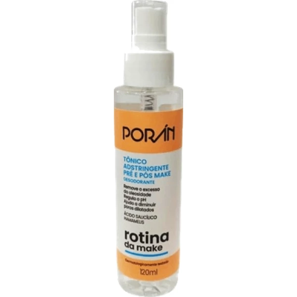 PR254 - TONICO ADSTRINGENTE PRE  E POS MAKE 120ML PORAN