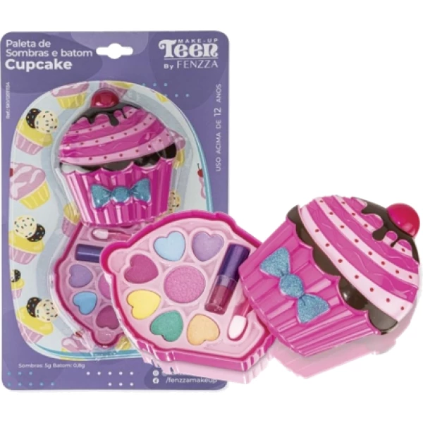 SKV12011134 - PALETA DE SOMBRAS E BATOM CUP CAKE TEEN FENZZA