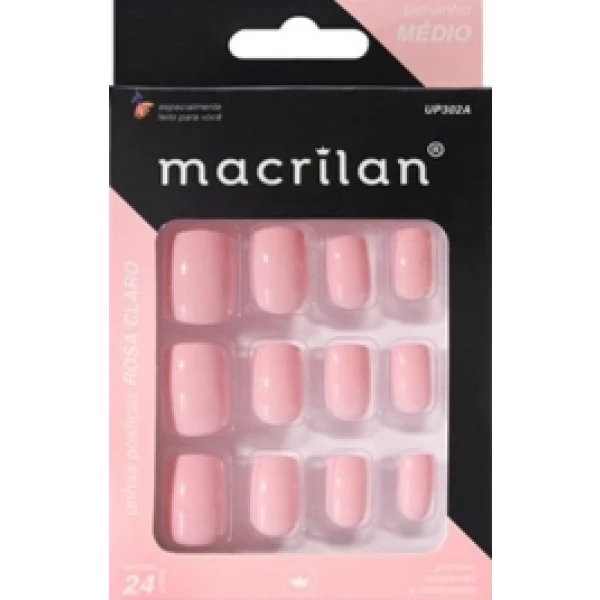 UP302A UNHAS POSTICAS ROSA CLARO 24PC