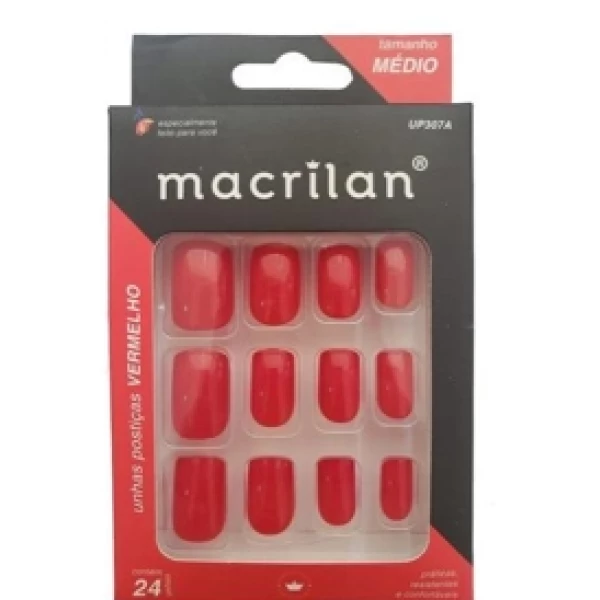 UP307A UNHAS POSTICAS VERMELHO 24PC
