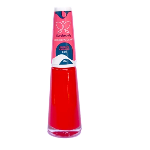 ESMALTE EUROBEAUTY CREMOSO VERMELHO CLARO COR 06