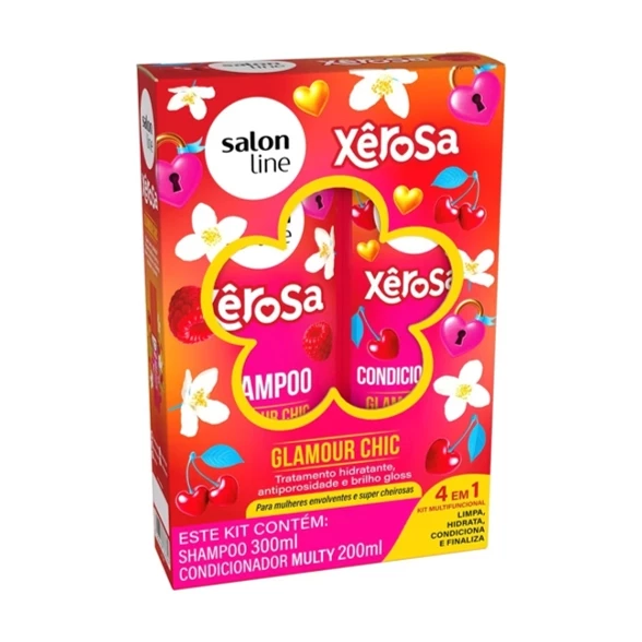 sl33635 - Kit Shampoo 300 ML e Condicionador 200 ML Xerosa Glamour Chic