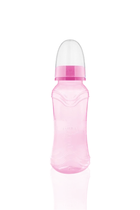 CF39282-RS - MAMADEIRA PP COLORS 250ML ACINTURADA CART. CEFISA ROSA