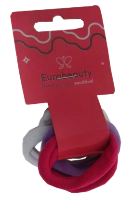 EB-066 - ELAS. EURO BEAUTY MEIA BRANCO/ROSA/ROXO COM 6 UND
