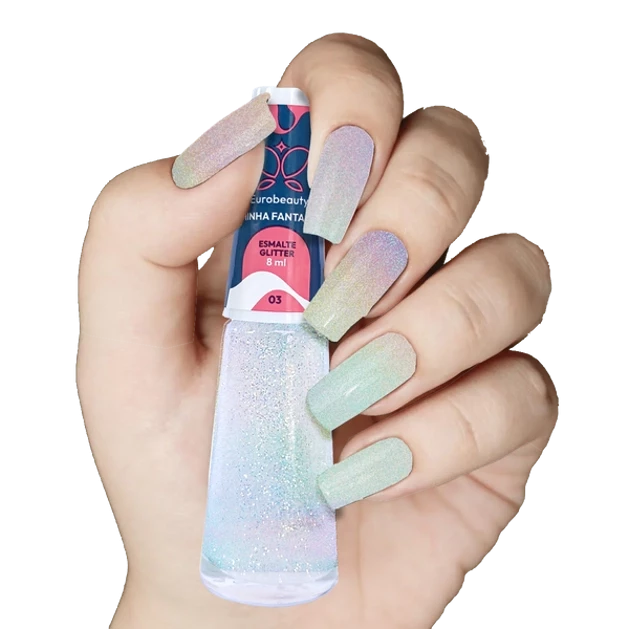 ESMALTE EUROBEAUTY GLITTER MINHA FANTASIA COR 03