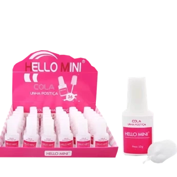 OY370 - COLA PRA UNHAS POSTICAS COM PINCEL HELLO MINI