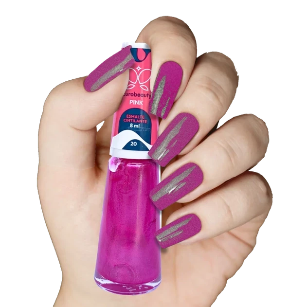 ESMALTE EUROBEAUTY CINTILANTE/PEROLADO  PINK COR 20