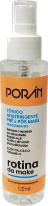 PR254 - TONICO ADSTRINGENTE PRE  E POS MAKE 120ML PORAN