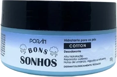 PR313 - HIDRATANTE PARA OS PES BONS SONHOS COTTON 150G PORAN