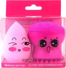 RA037 -  KIT ESPONJA DE MAQUIAGEM E ESPONJA DE LIMPEZA FACIAL