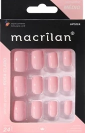UP302A UNHAS POSTICAS ROSA CLARO 24PC