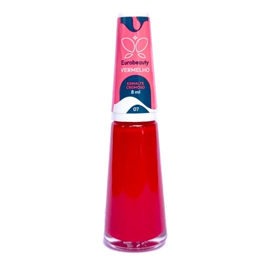 ESMALTE EUROBEAUTY CREMOSO VERMELHO COR 07