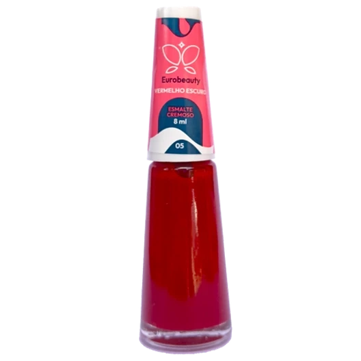ESMALTE EUROBEAUTY CREMOSO VERMELHO ESCURO COR 05